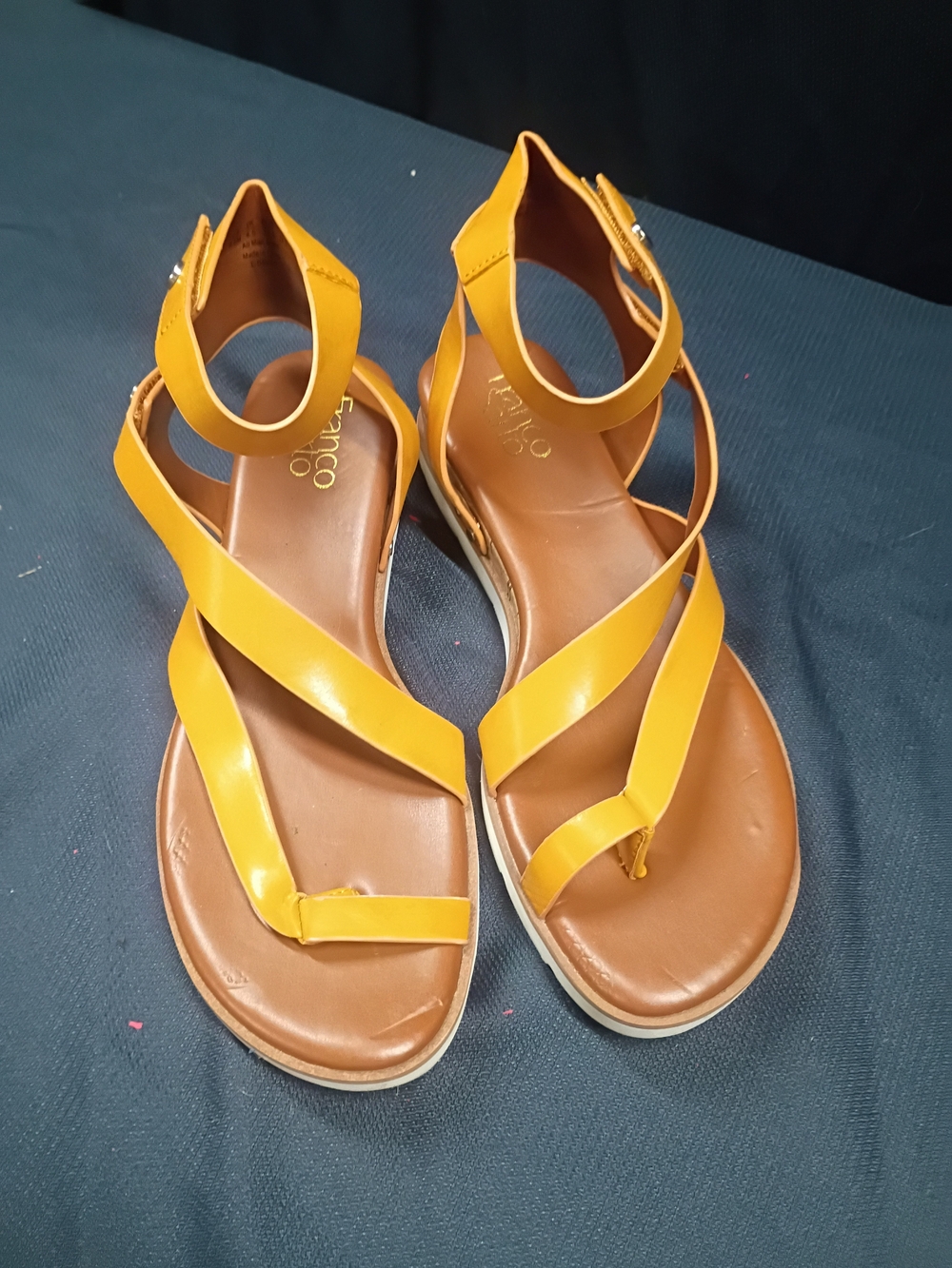 Women’s Tan( Gold? Yellow )Strappy Sandals - Stylish Summer Comfort Franco Sarto